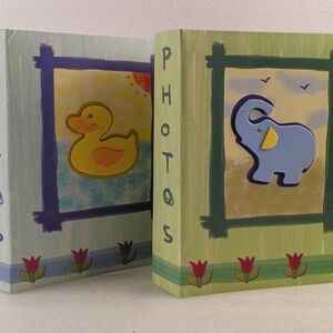 Set A Two Children Photo Albums Brand New Raised Elephant And Duck Design